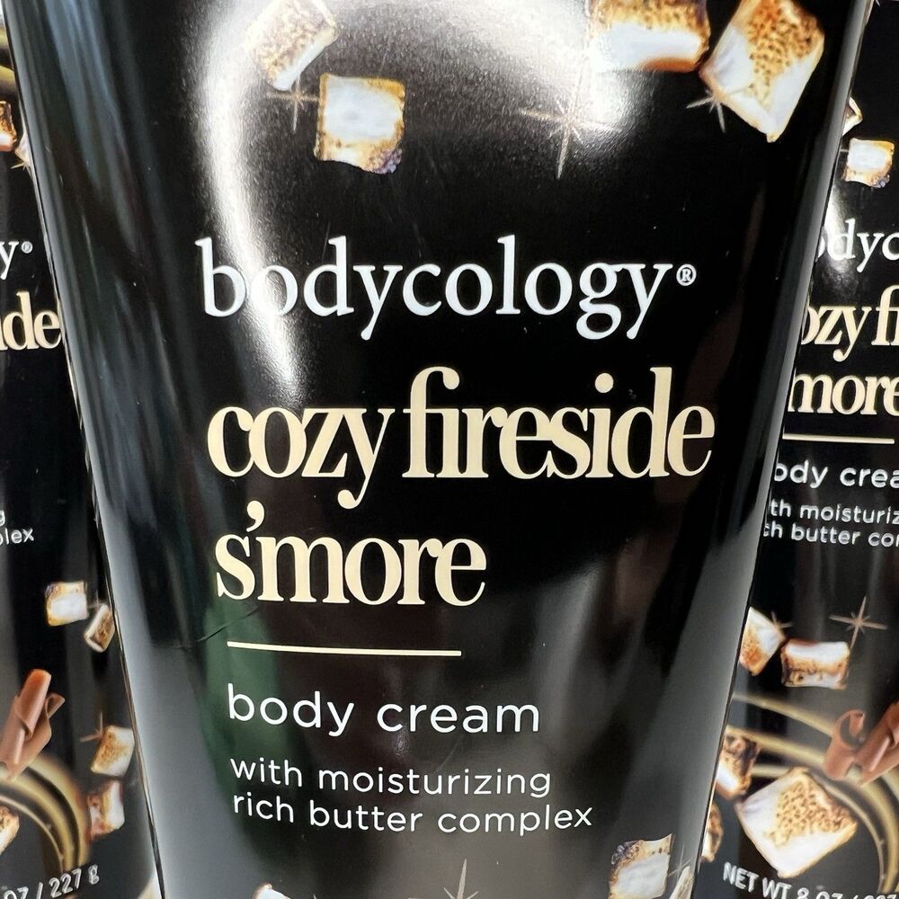 3 Bodycology Cozy Fireside S'more Body Cream Shea Cocoa Butter Jojoba Oil 8 oz - Picture 2 of 8